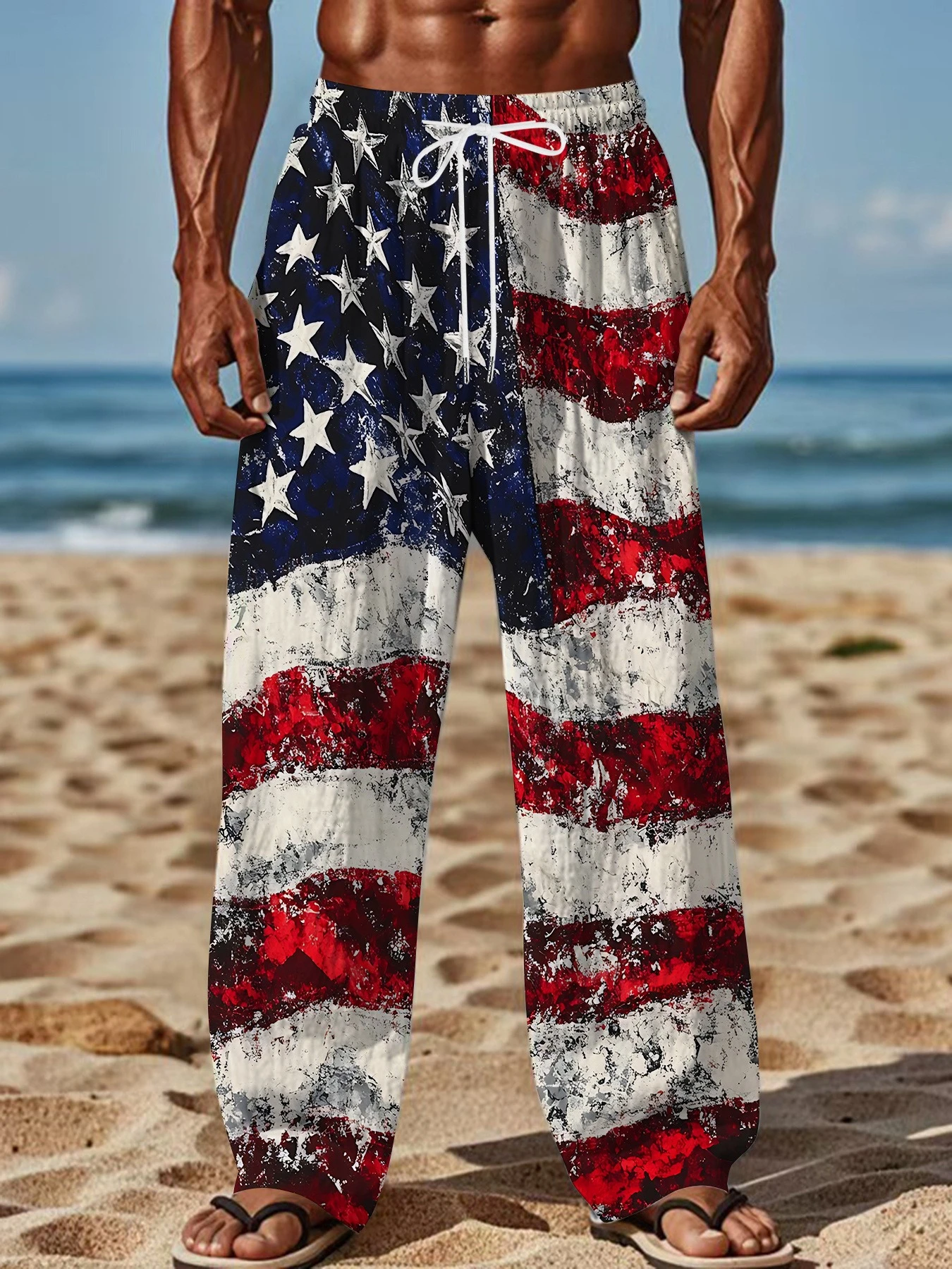 American Men's Flag Patriotic Print Hot Selling New Classic Men's Pants 3D Color Casual Pants Y2K Street Sports Pants