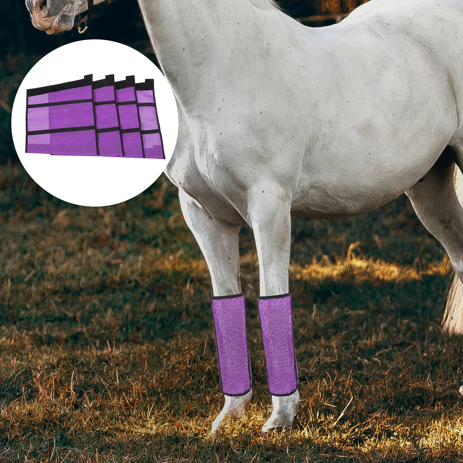 

4 Pcs Horse Foot Protection Mesh Cover Convenient Animal Boots Tells Network Leg Guards