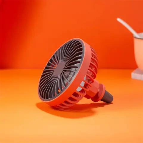 A82T-자동차 팬 주변 조명 12V-24V USB 자동차 팬 3 풍속 A/C 환기 클립 팬 360도 회전식 휴대용 팬