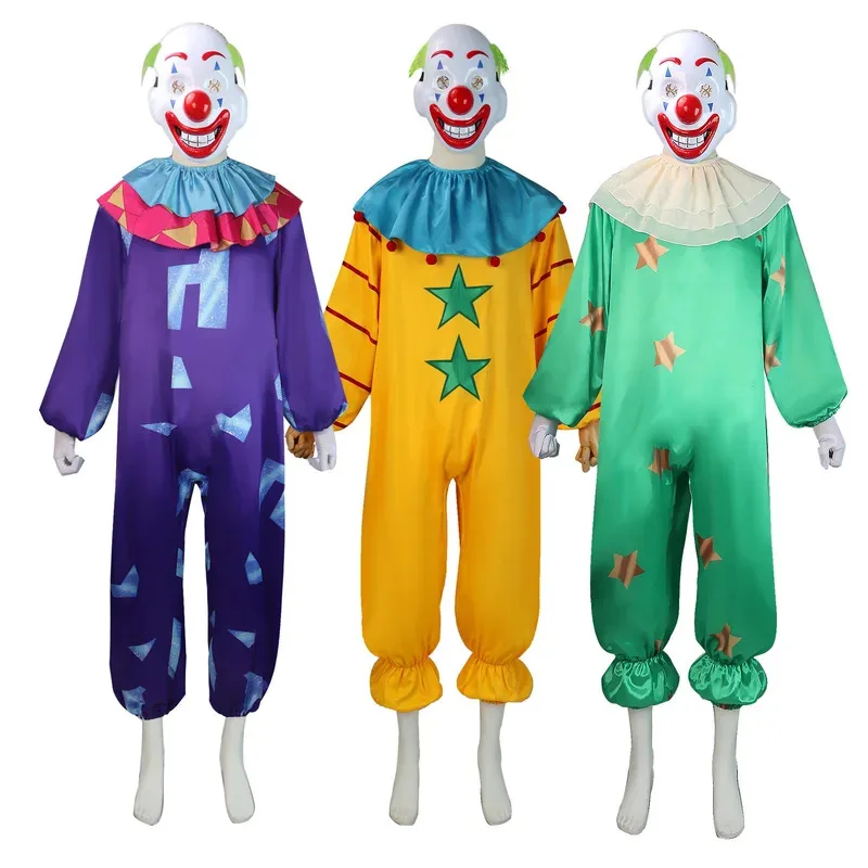 

New Clown Halloween Cosplay Costumes Party Funky Onesies Cosplay Props Horror Movie Stephen King's It Clothes Mask