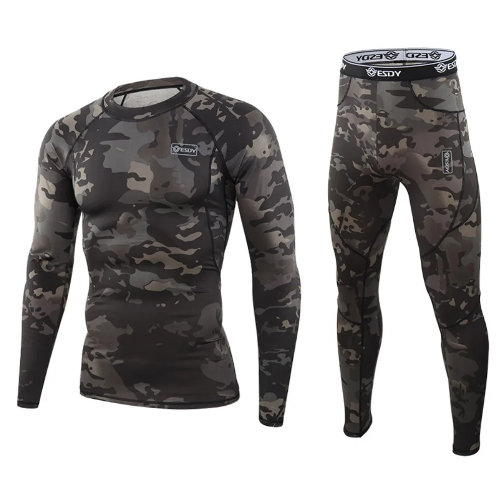 winter new thermal underwear men underwear sets compression fleece sweat quick drying thermo underwear men clothing