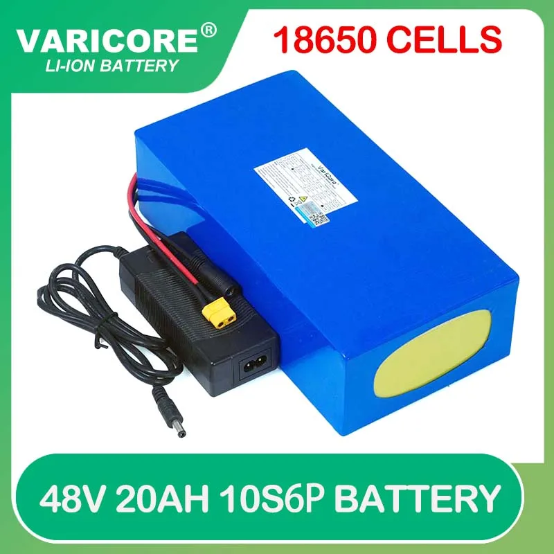 

VariCore 48V 20ah 13s6p Lithium Battery Pack 200000mAh 1000w 1500w 2000W batteries Built in 50A BMS +54.6V 2A Charger