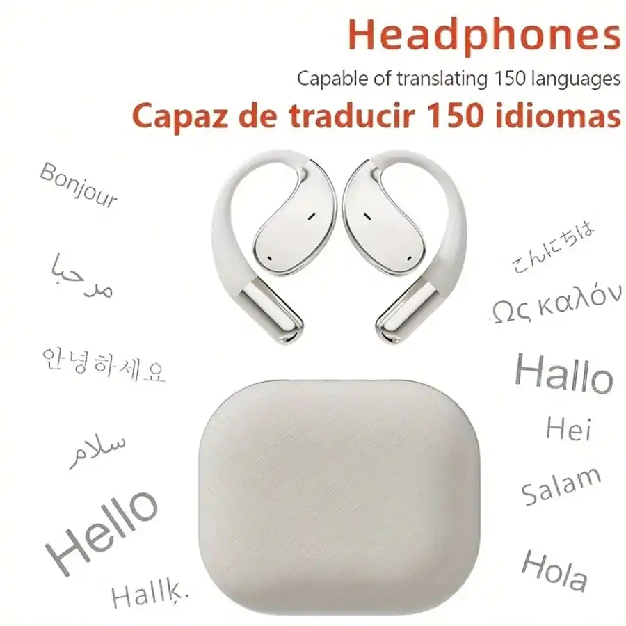 AI Translator Headphones Smart Voice Translation Earbuds 150 Languages Online Translator Bluetooth-Compatible In Ear Headphones Real Time Translator Device For Business Travel And Daily Use view 5