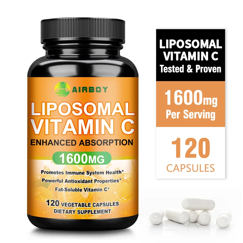 Liposomal Vitamin C 1600mg - Nutrient Absorption, Promotes Collagen Production, Reduces Wrinkles, Immune Support, Antioxidant