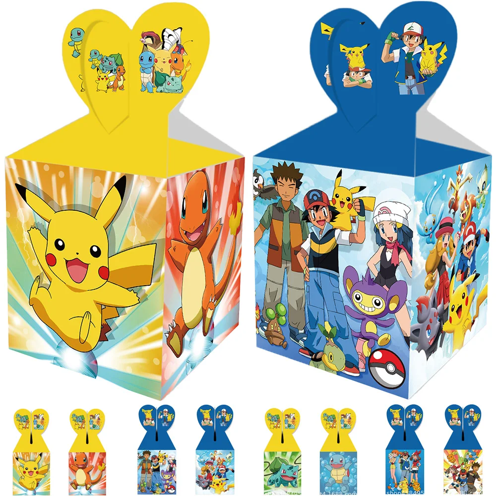 

Cartoon Pokemon Candy Box Pikachu Theme Children's Birthday Party Supplies Candy Chocolate Filled Box Baby Shower Supplies
