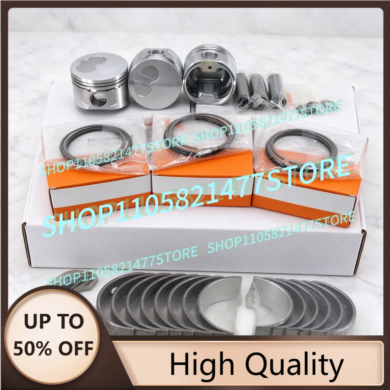 For YM 3TNE68 Overhaul Rebuild Kit 3D68E 3TNE68C Piston Rings Main Bearing Engine Parts STD 119265-22940 68*1.5HK+1.5+3mm