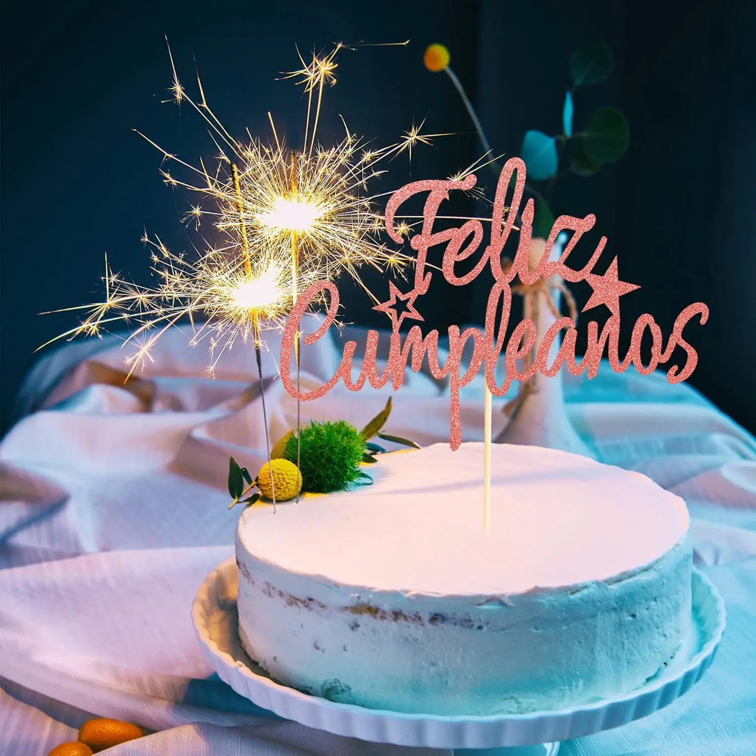 1 Stück Feliz Cumpleaños Tortenaufsatz - Spanische Feliz Cumpleaños Tortendekoration, Fiesta-Themen-Party-Dekorationszubehör – Detail 3