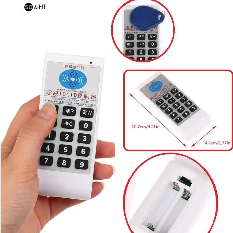 

Handheld RFID Smart Card Reader UID Tag Writer Key Copier IC ID Duplicator Frequency Programmer