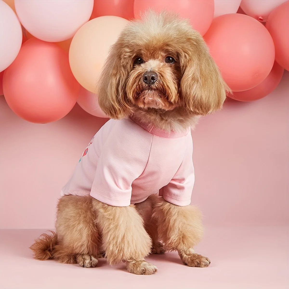 Pink Love Heart Print Comfortable Dog Shirt Valentines Day Dog Shirt Dog T-Shirts Pet Clothes for Puppy Cat and Small Dogs