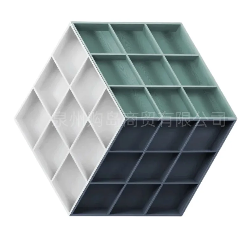 Painted bookshelf personalized art wall-mounted bookcase, modern simple shelf decorative cabinet multi-functional display rack