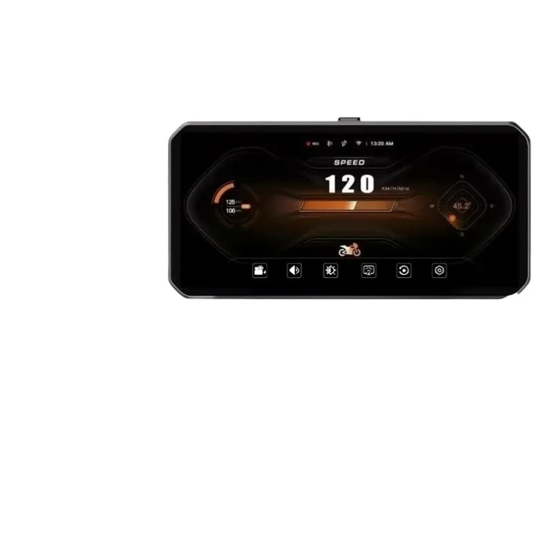 6.25 Inch Motorcycle DVR Dash Cam Front Rear Dual Camera Blind Spot Warning Tire Pressure Monitoring TPMS Waterproof Touch