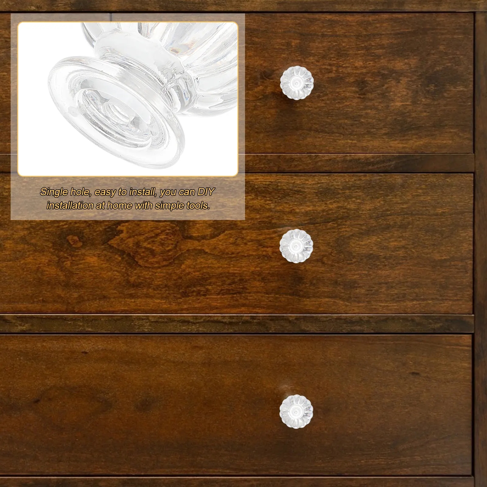 

8Pcs Crown Shaped Acrylic Drawer Knobs Elegant Furniture Handles for Cabinets Dressers Cupboards Wardrobes Bathroom Living Room