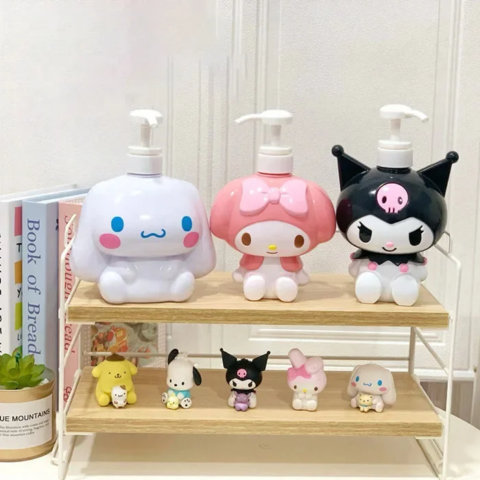 Kawaii kuromi meine Melodie Cinna moroll Cartoon Push-Typ Lotion Flasche Anime Sanrio Girly Herz niedlichen Shampoo Körper wasch flaschen