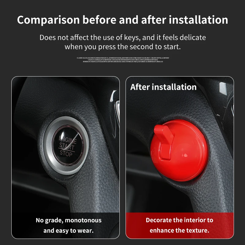 Car Starter Button Cover Start Stop Button Cover Protector Car Start Decals Car Start Button Cover Sticker Car Interior Decor
