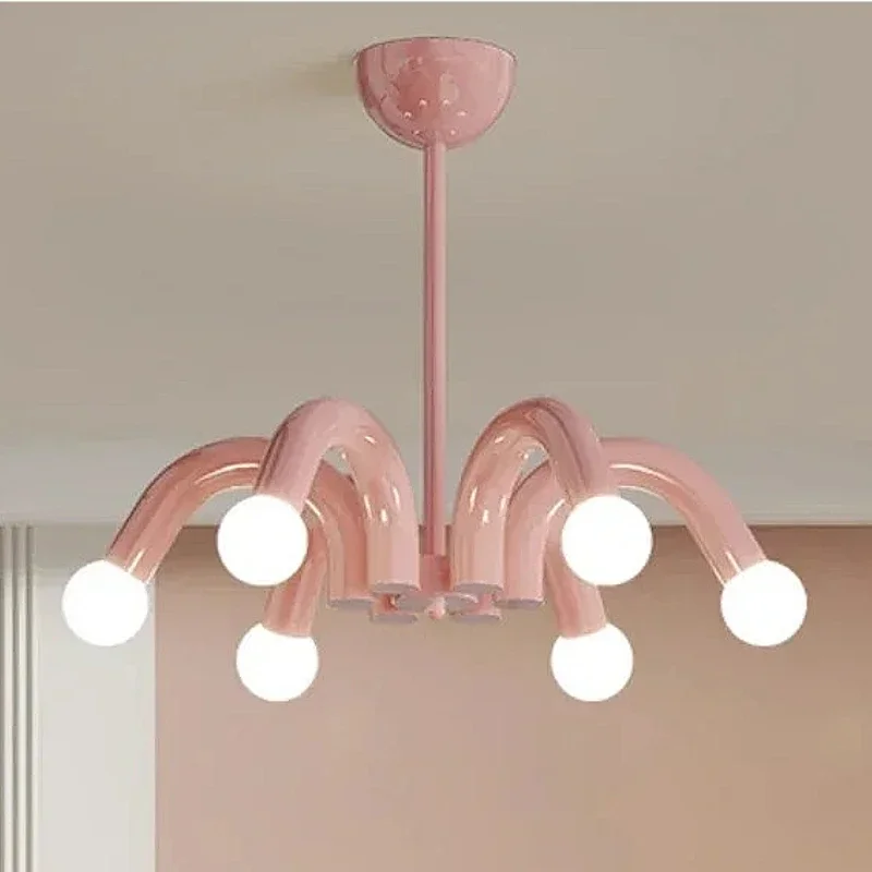 French Cream Style Bedroom Chandelier Nordic Creative Ceiling LED Chandelier Suitable for Children's Room Home Decoration