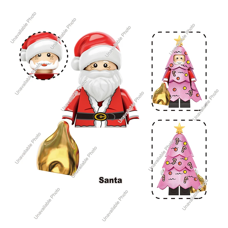 Hot Toys New Building Blocks Merry Christmas Elf Darth Vader Grinch Jake Sally Santa Rex Mini Action Figures Building Blocks Toy