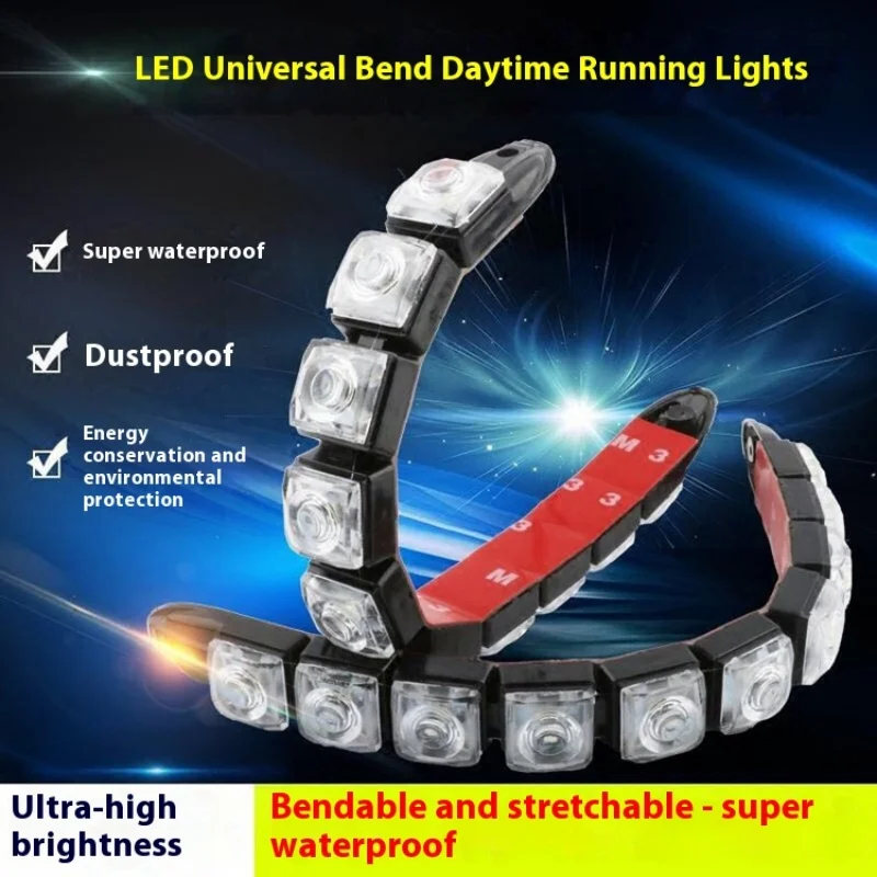Car Accessories Bendable Greedy Snake Daytime Running Lights Highlight Car Led Daytime Driving Lights Eagle Eye Lamp Modificatio