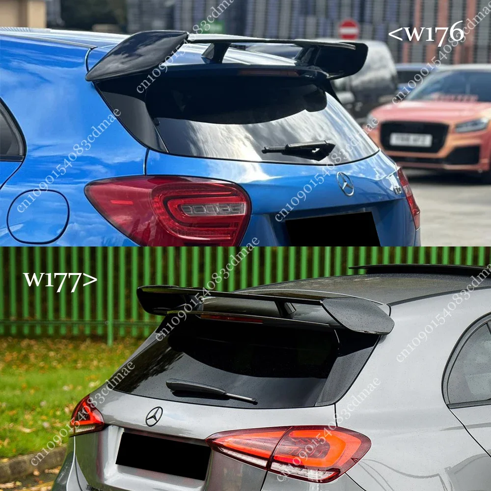 Rear Roof Spoiler Tail Wings For Mercedes Benz A Class W176 W177 A180 A200 A250 A260 A45 AMG 2013-2022 Gloss Black Body Kits view 2
