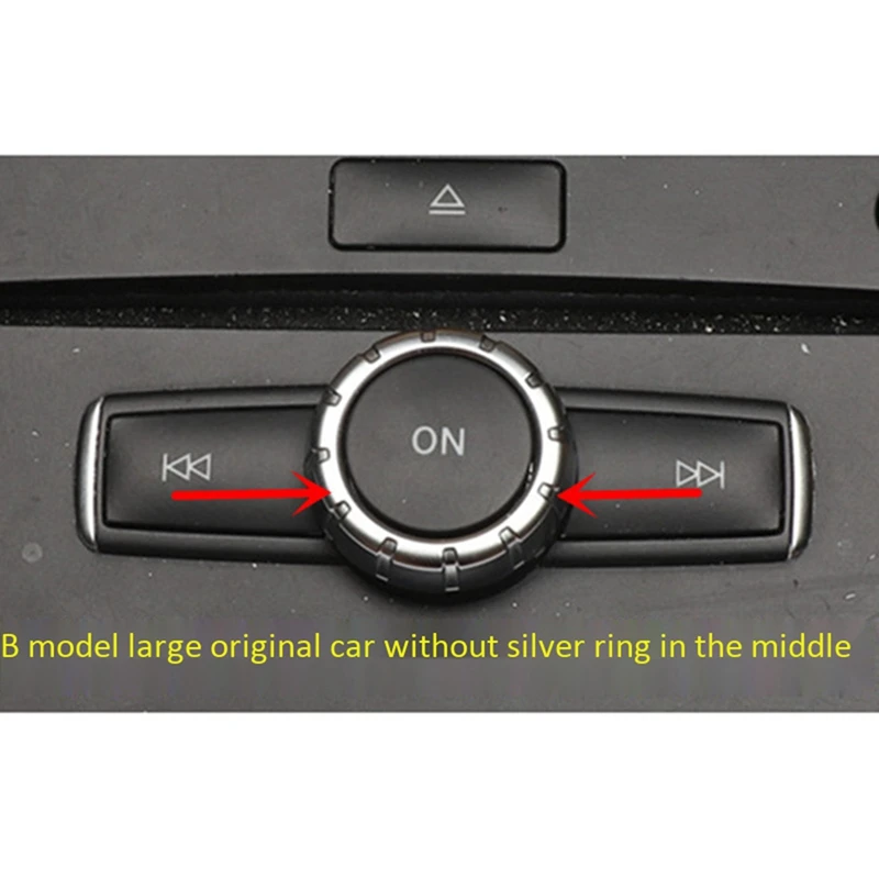 5X Car Console Volume Multimedia Switch Button Cover Trim For Benz W204 C180 E260 ML350 GLK200 Interior Accessories