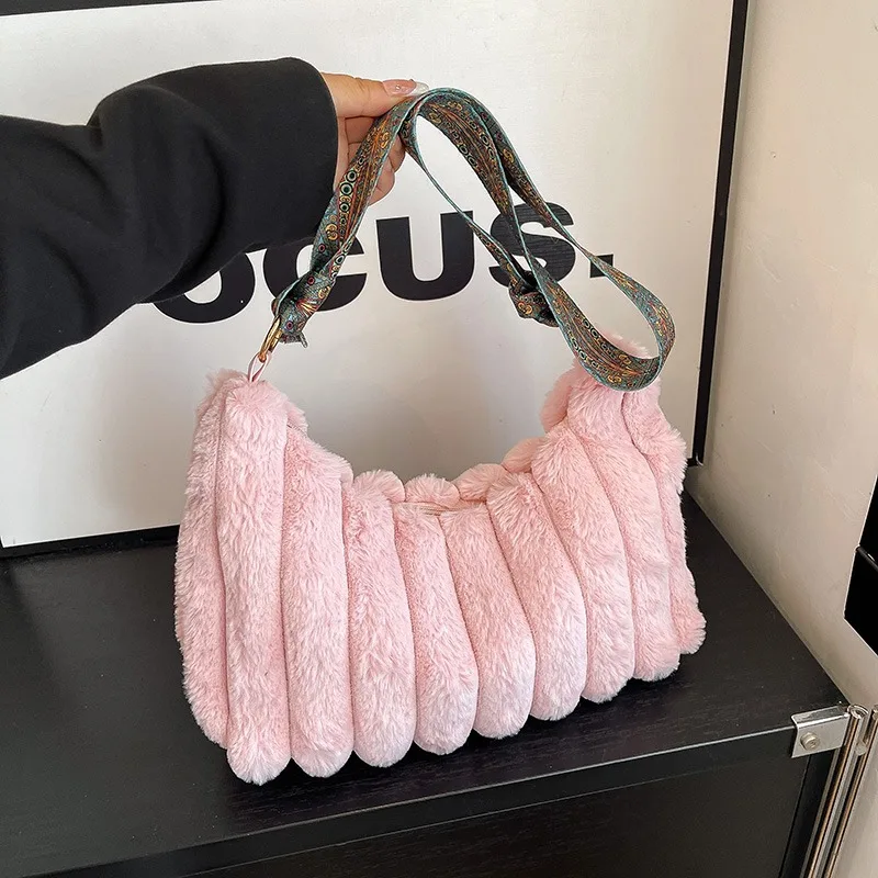 

Фланелевые сумки на плечо большой вместимости, однотонные женские сумки высокого качества, распродажа, новинка 2025 года, модные женские сумки на молнии