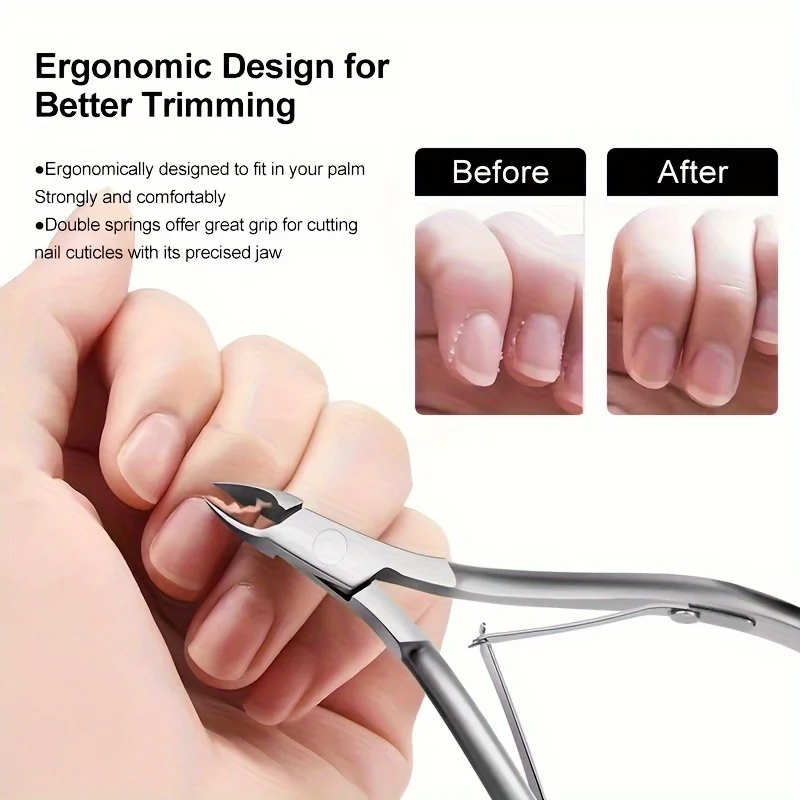 1/4pcs Professional Nail Art Tools Set,Right-Handed Manicure Kit with Cuticle Nipper,Nail File,Bird Beak Nail Scissors,Unscented