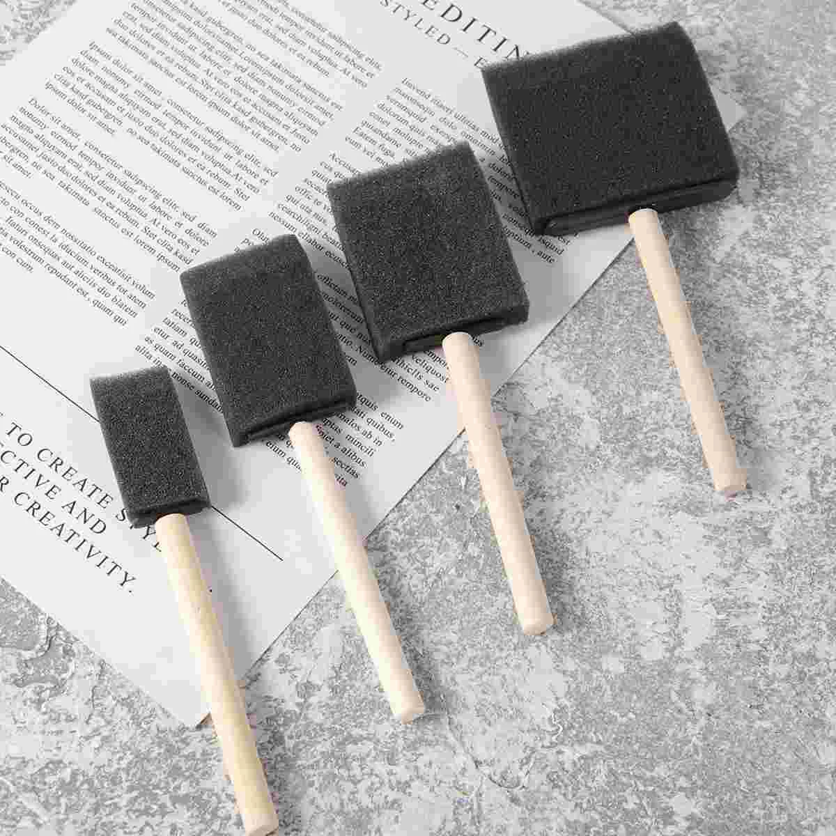 4 Pcs Sponge Painting Brush Foam Brushes Drawing DIY Tools Square Sponges Bristles