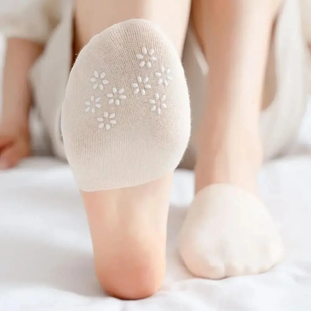 New Pure Cotton Invisible Half Sock Hidden Silicone Anti-slip Front Half Foot Socks Toe Covers Invisible Ship Sock