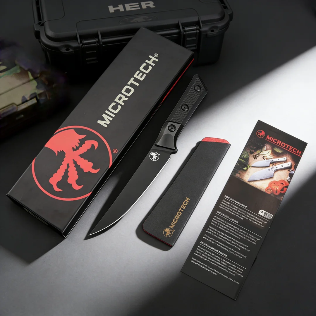 

MICROTECH- Chef's steak knife, bread and cheese slicing knife, G10 and titanium alloy spliced handle, sharp fruit knife