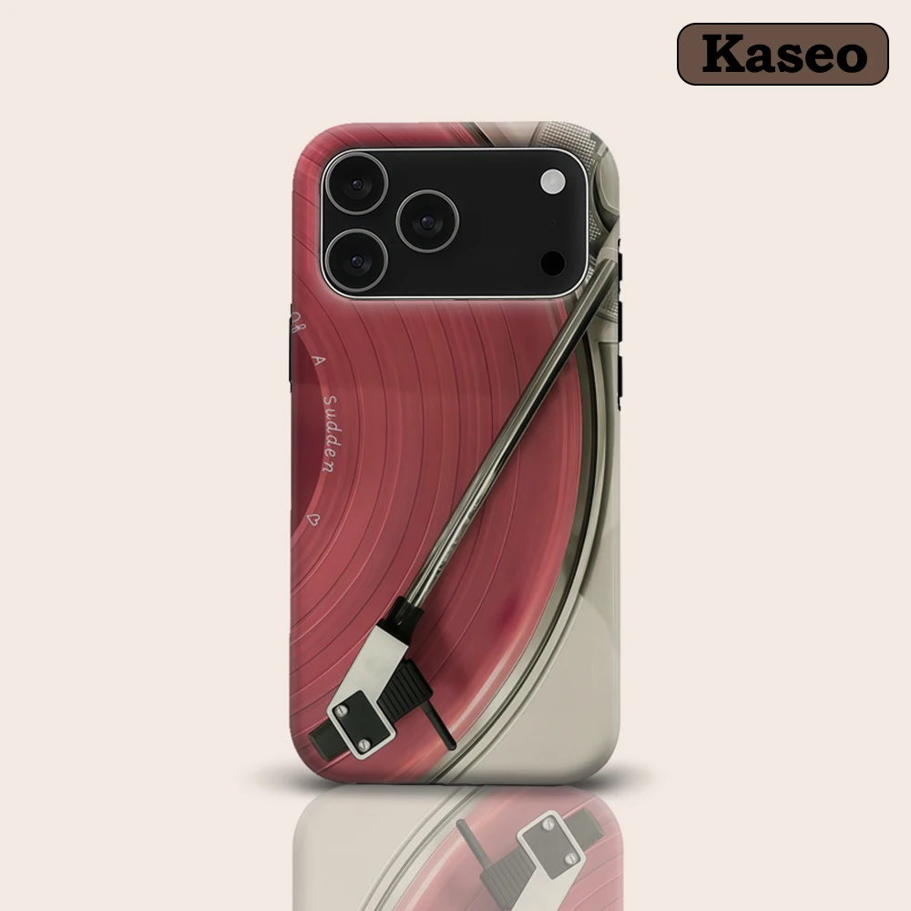 Rose Vinyl Groove for Magnetic Phone Case for IPhone 17 16 15 14 13 Pro Max Plus Single Double-layer Tough Case