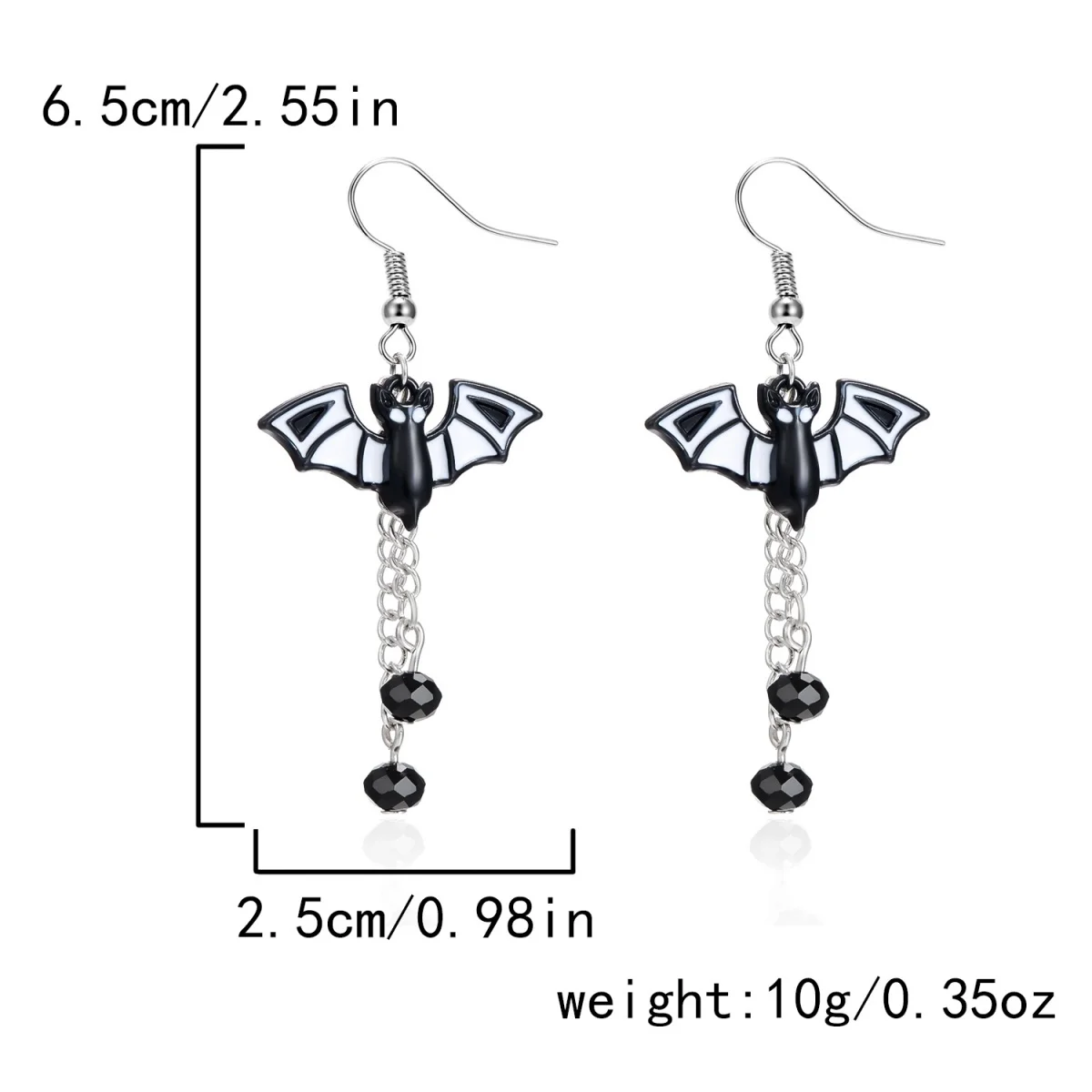 Halloween Schwarze Rote Fledermaus Wassertropfen Kristall Quasten-Ohrringe für Frauen Männer Gothic Cosplay Fledermausflügel Tier-Ohrring Schmuck – Detail 37