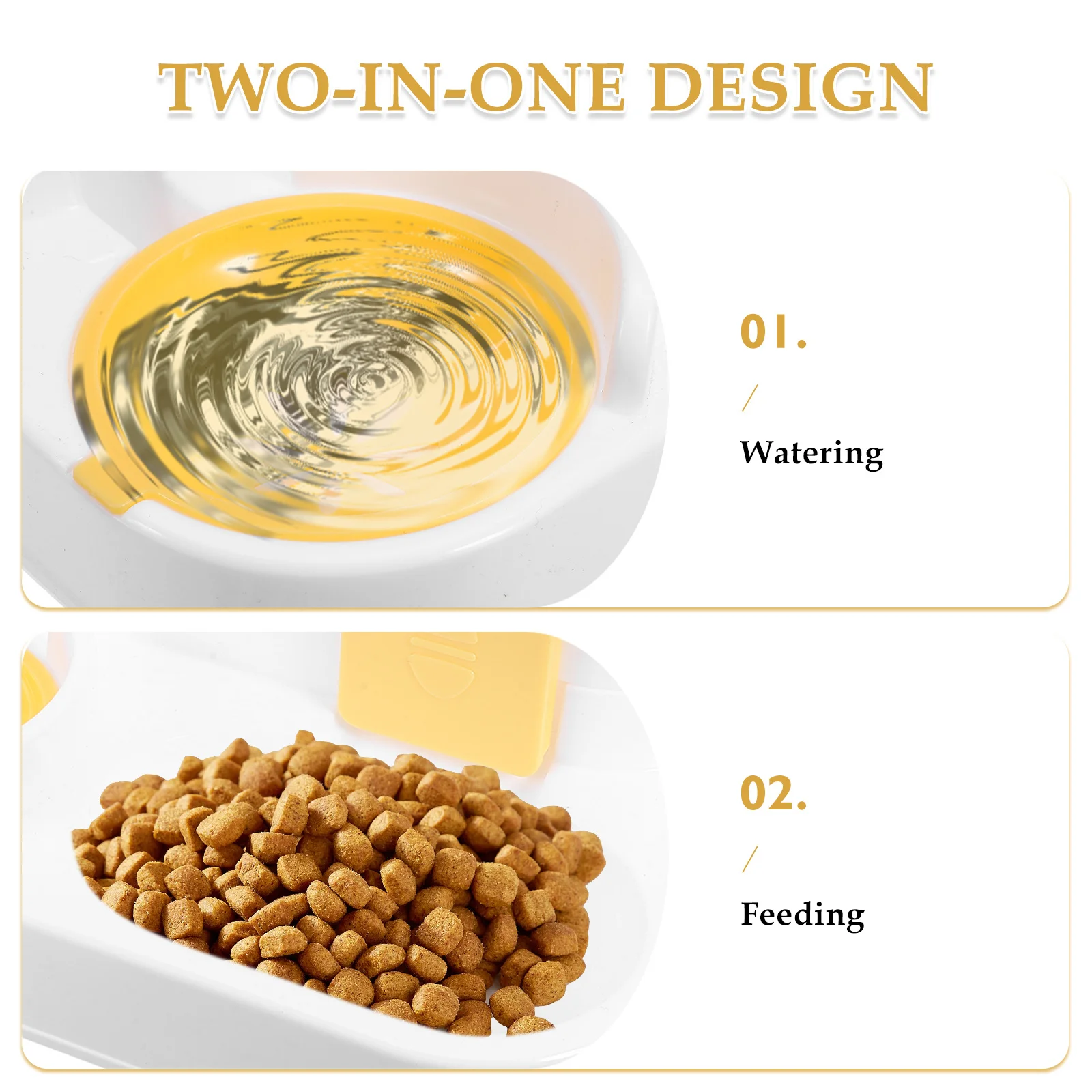 مجموعة أدوات تغذية الحيوانات الأليفة وموزع مياه أوتوماتيكي وعاء تغذية بطيء للقطط والجرو والقطط الصغيرة بسعة كبيرة للطعام والماء #2