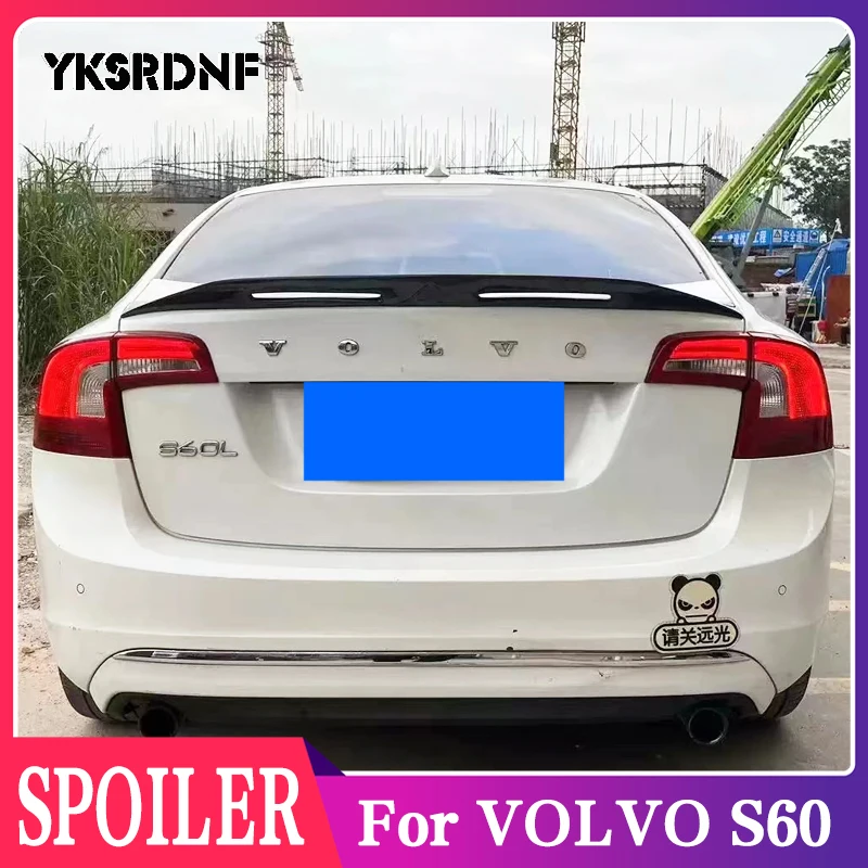 For VOLVO S60 Spoiler 2014-2016 VOLVO S60 High Quality CARBON FIBER Car Rear Wing Primer Color Rear Spoiler