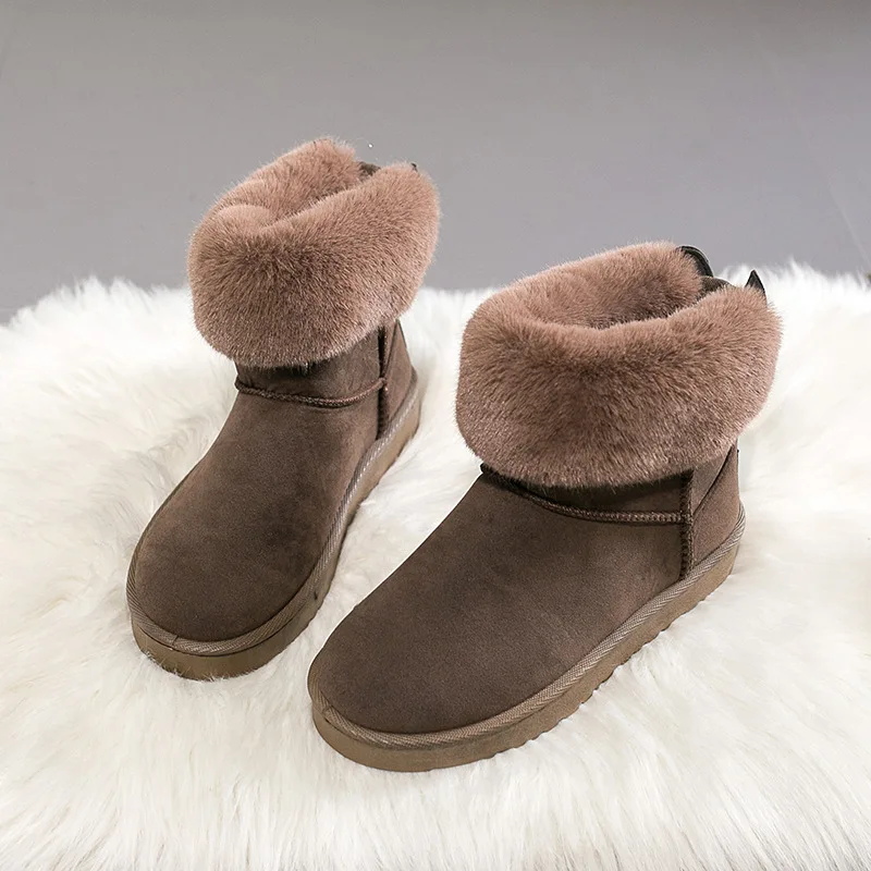 Rhinestone rabbit ear Women Winter Snow Boots Velvet Padded Shoes Boots Outdoor Fur Keep Warm Shoes Female Solid Casual Boots