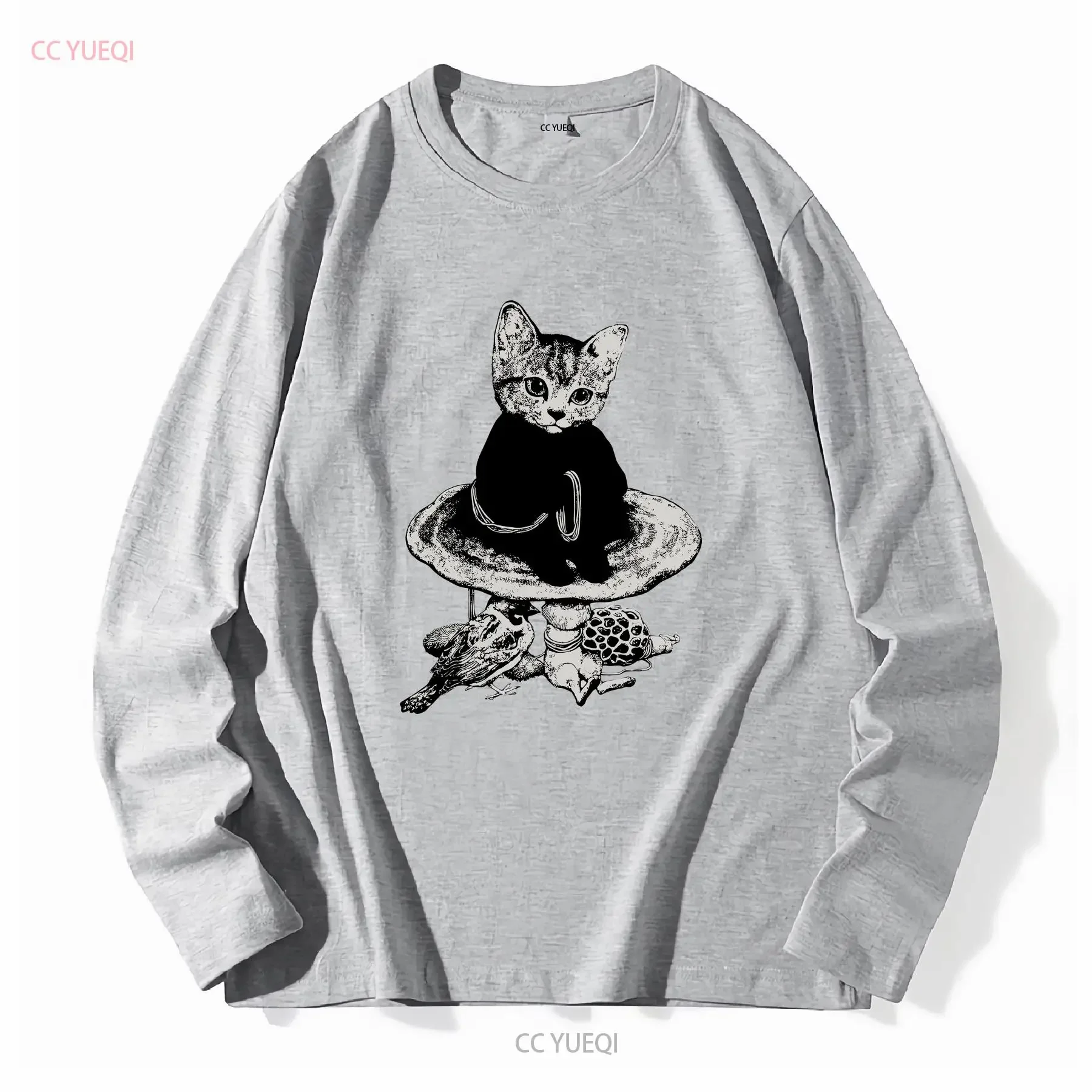 Yuko Higuchi T shirt L size Light Gray Cotton 100 Boris Zakkaten