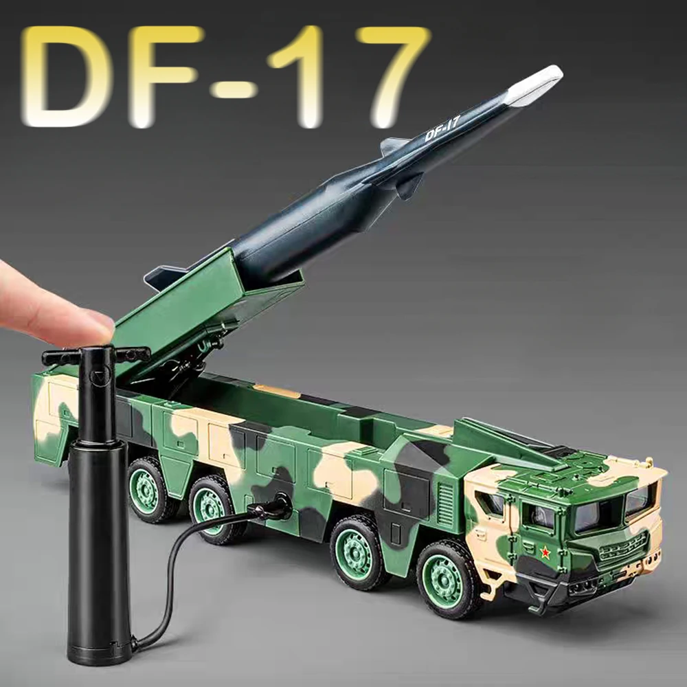 

1:50 DF-17 21D Missile Launch Car Toys Model Diecast Metal Sound Light Simulation Military Miniature Models Collection Gift Boys