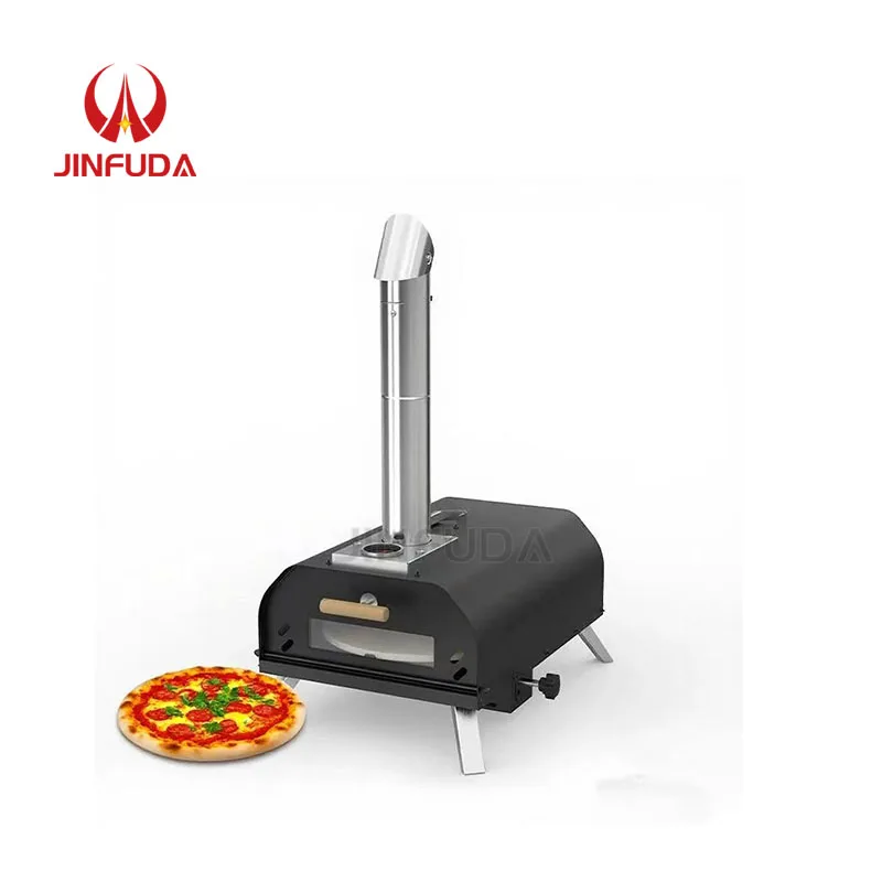 Wholesale Visual Window Outdoor Rotating Wood Barbecue Stove Camping BBQ Grills Commercial Baking Pizza Ovens