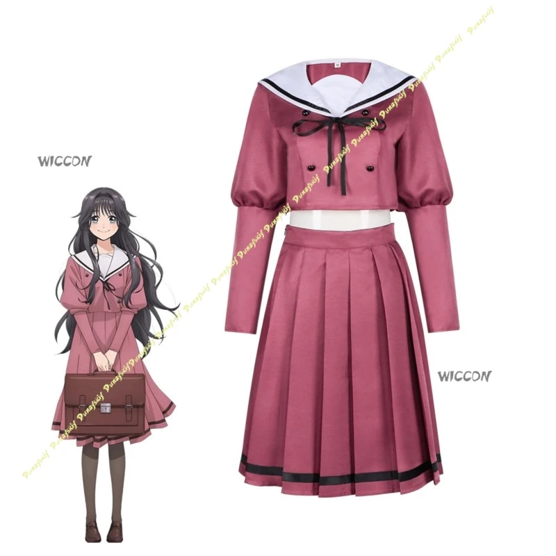 Fragrant Flower Bloom Cosplay Costume Waguri Kaoruko Girl Wig Suit Dress Pink School Uniform Bow Daily Anime Christmas Halloween