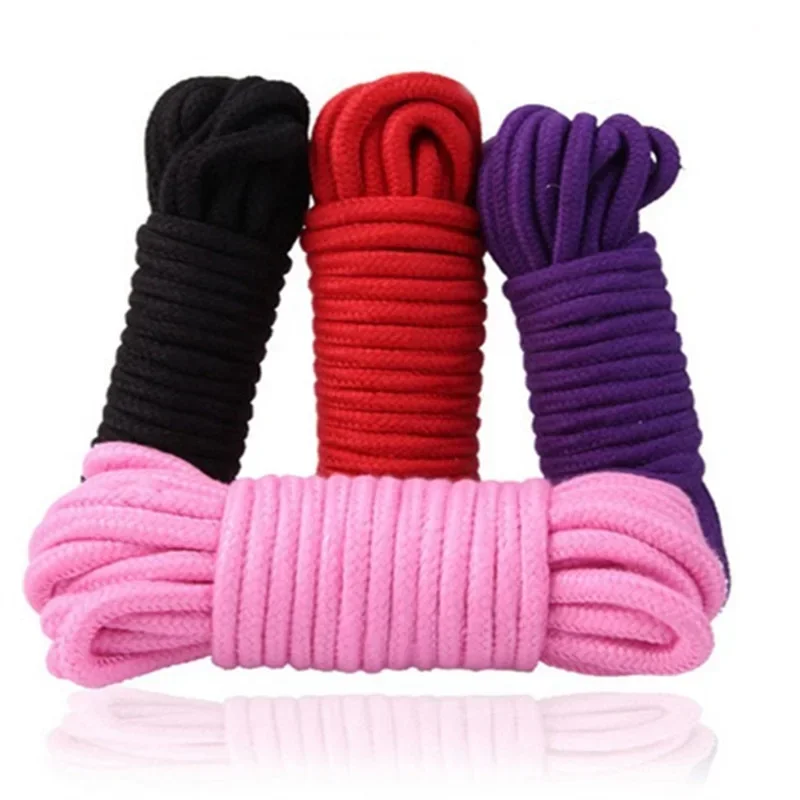 2023 New 10M Sex Slave Bondage Rope Soft Cotton Knitted Rope BDSM Restraint Man Adult Play Bondage Rope Role Play Sex Toy