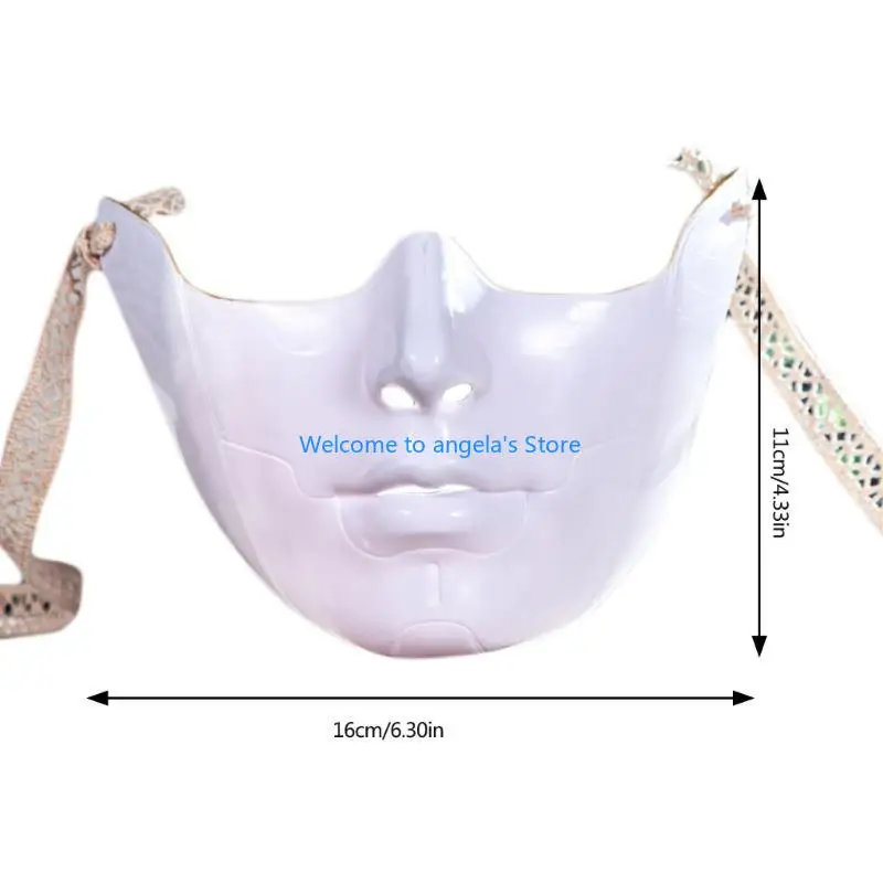 X4YC 가장 무도회 반 얼굴 마스크 할로윈 눈 커버 입 커버 가장 무도회 의상 장식 여성 남성 할로윈 복장