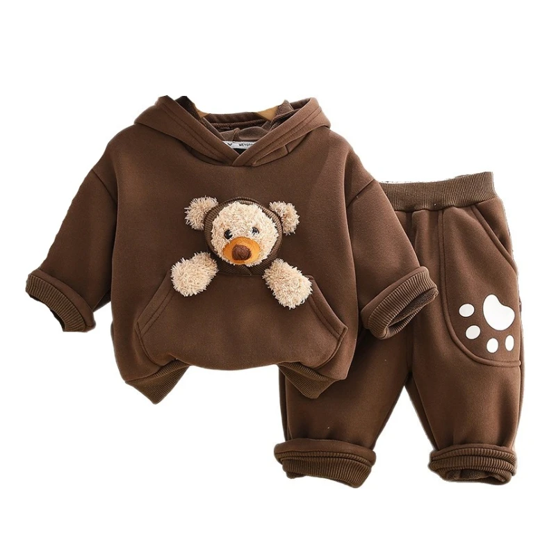 

New Winter Baby Clothes Suit Children Boys Thick Warm Hoodies Pants 2Pcs/Sets Kids Girls Clothing Infant Costume Toddler Outfits