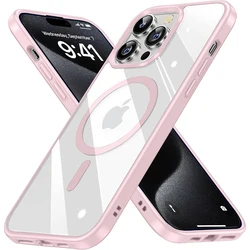 Not Yellowing Case For Magsafe Mag Safe iPhone 15 Pro Max 14 Plus 13 Mini 12 11 X XS XR SE 2022 2020 8 Phone Cover Accessories