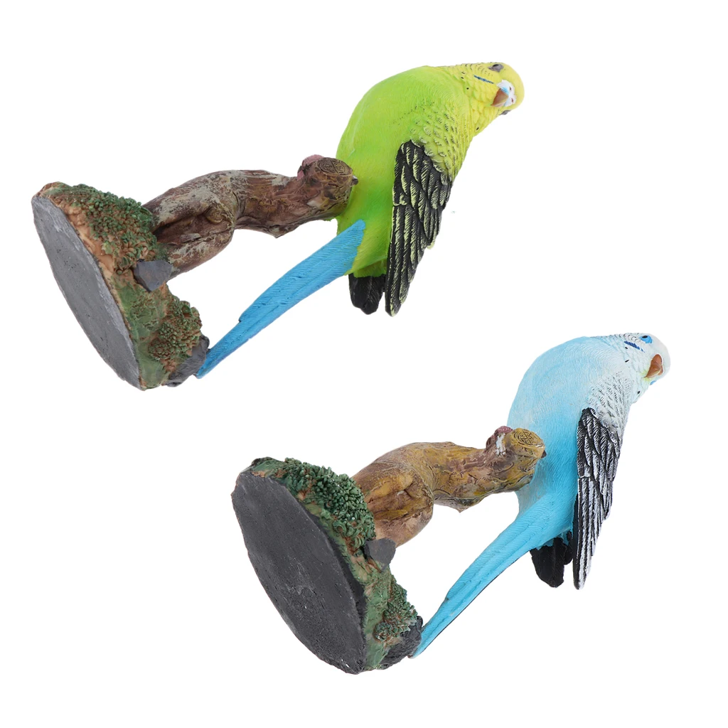 Parrot Figurine Resin Ornament Bird Decoration for Outdoor Garden Statues and Home Decoration in Fairy Miniature Style