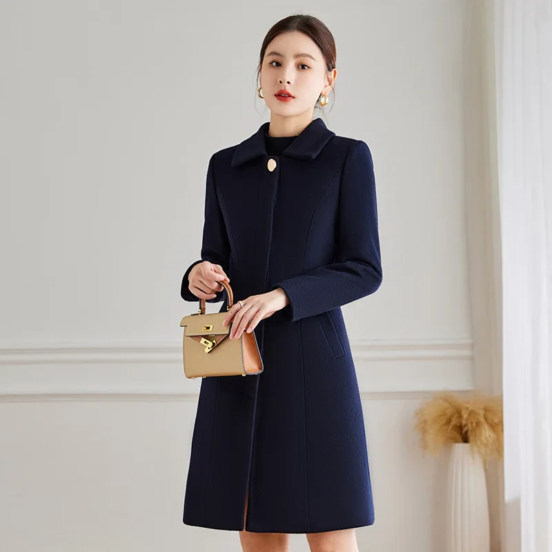 Wool woolen coat women's professional clothing autumn and winter hotel front desk reception sales department jewelry store work