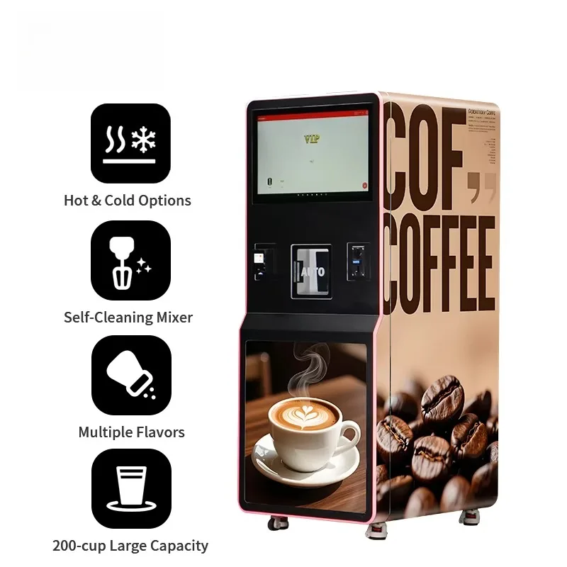 FOODLINE Scenic Spot Outdoor Coffee Vending Machine Thickened Anti-rust Shell Multiple Espresso Latte Flavors Storage