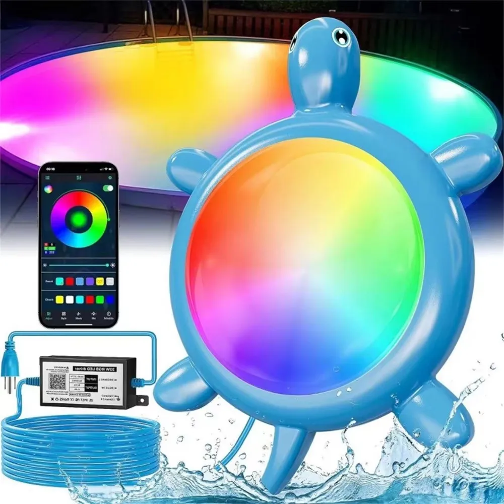 

RGB LED Swimming Pool Light 25W 85-265V Bluetooth APP Control Fountain Pond Lights IP68 UnderWater Lamp DC12V Piscina Spotlight