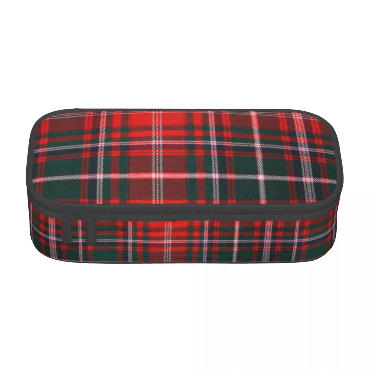 Customized Red Modern Tartan Plaid Cute Pencil Case Boy Girl Large Capacity Fashion Gingham Pencil Pouch Students Stationery