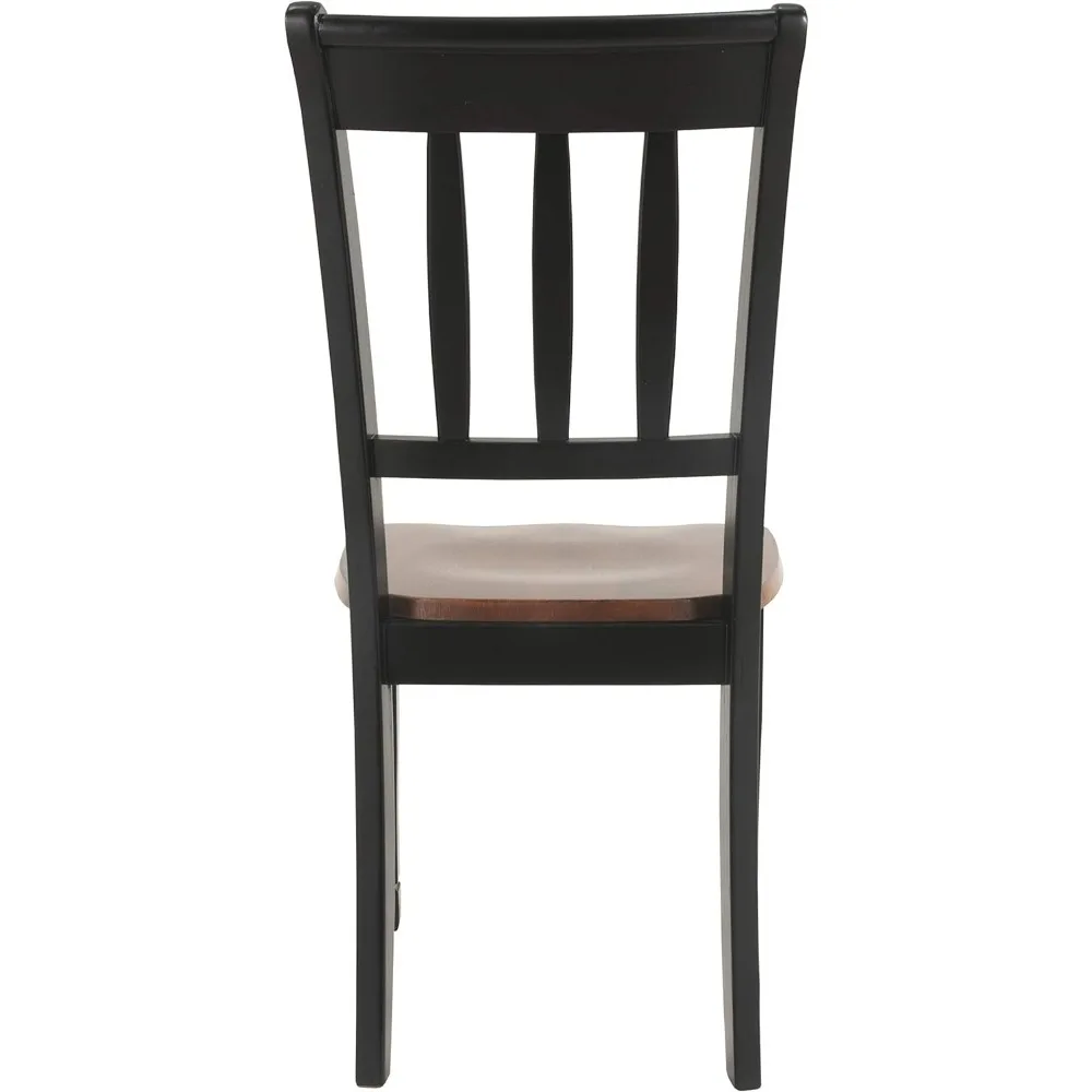 Owingsville Silla auxiliar moderna para comedor de granja, juego de 2, negro y marrón