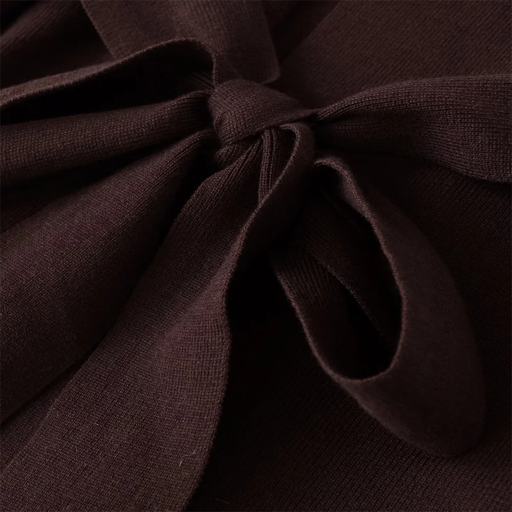 Giacca in maglia a maniche lunghe con cintura versatile con scollo a V in stile pendolarismo da donna nuovo autunno