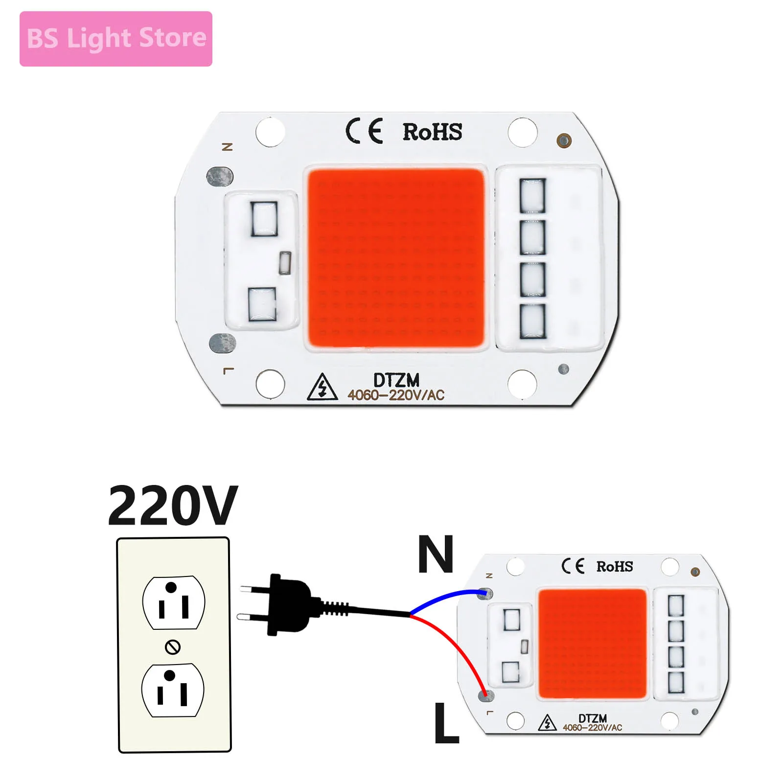 LED Grow Light 5W 10W 20W 30W 50W Full Spectrum COB LED Chip 220V No need driver Phyto Lamp For Indoor Plant Light Seedling Lamp