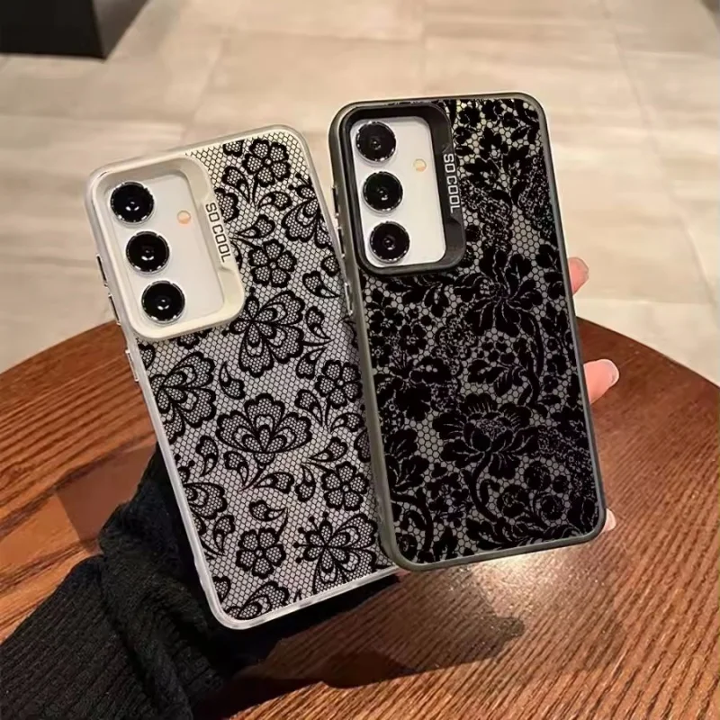 Funda de teléfono con diseño de encaje Reese, moderna y a la moda, para Samsung Galaxy S26 S25 Ultra S23 S24 FE S22 S21 S20 Plus Note 20 S23FE